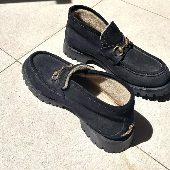 Gucci Horsebit Super Shearling suede black, 9.5 main image 6